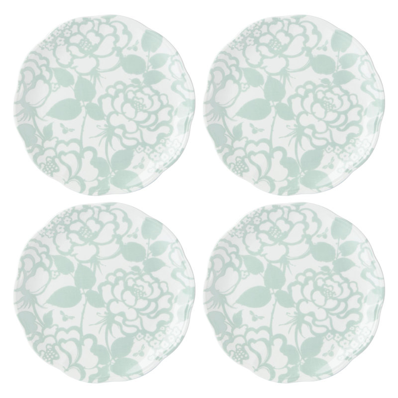 Butterfly Meadow 4Pc Cottage Accent Plates, Green