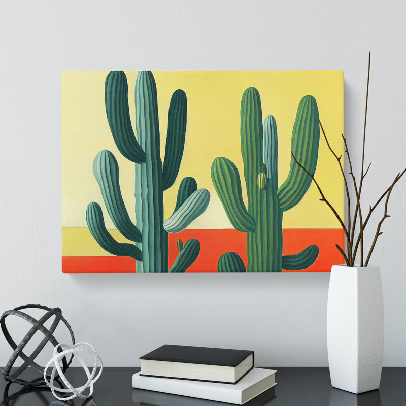 Dramatic Cactus - Wrapped Canvas Print, 40cm H x 60cm W x 3cm D
