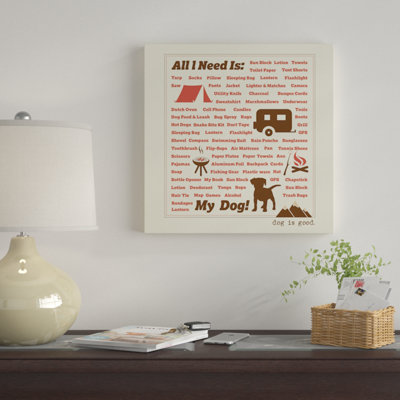 « all i need », art textuel sur toile