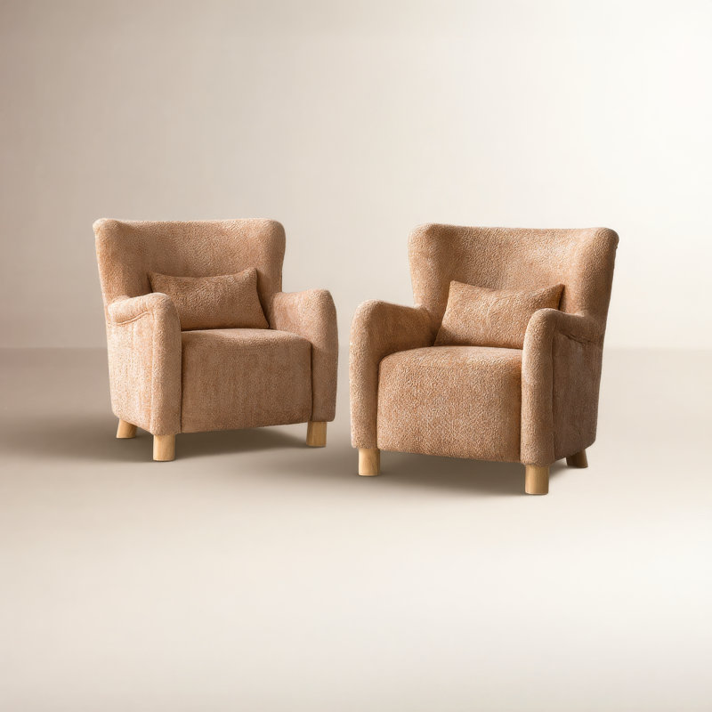Fauteuil à oreilles D’alouette Boucle, Argile