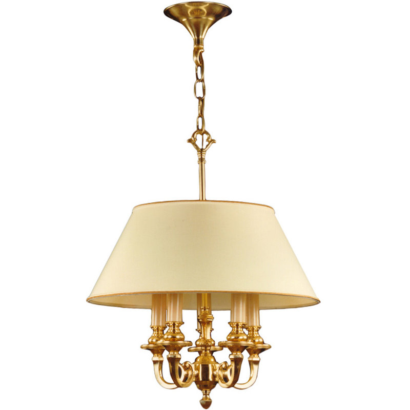 Crisler 5 - Light Candle Style Chandelier, Polished Brass