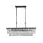 Série de lustre, lustre rectangulaire réglable en cristal, luminaire en cristal industriel moderne E12, luminaire suspendu en fer forgé rustique (convient pour la cuisine / le salon / la chambre à coucher) Noir (ampoules non incluses)-398350566