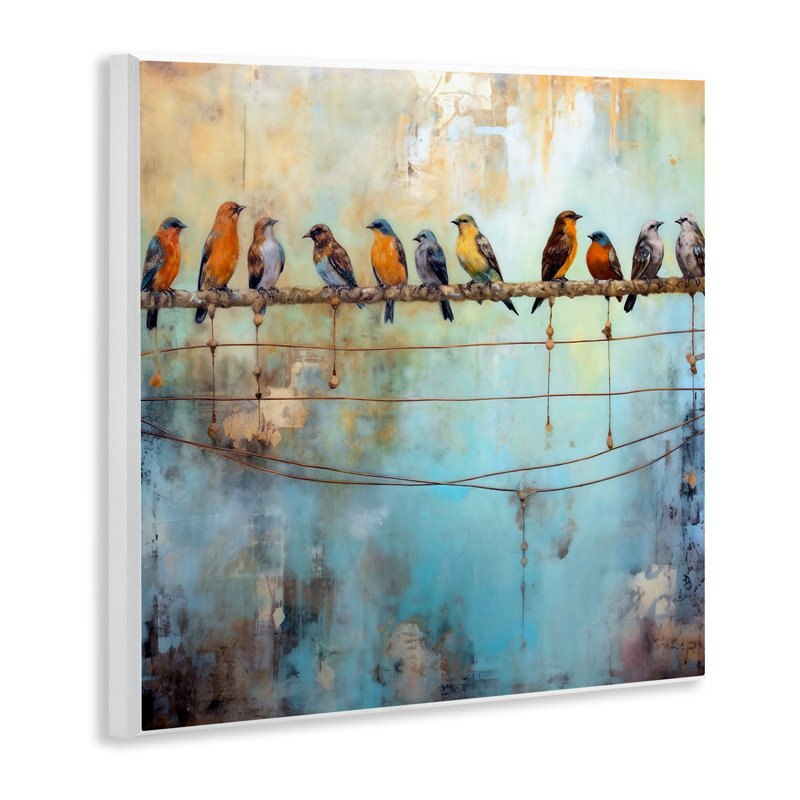 Abstract Perched Birds 12" x 12" MDF Wall Plaque