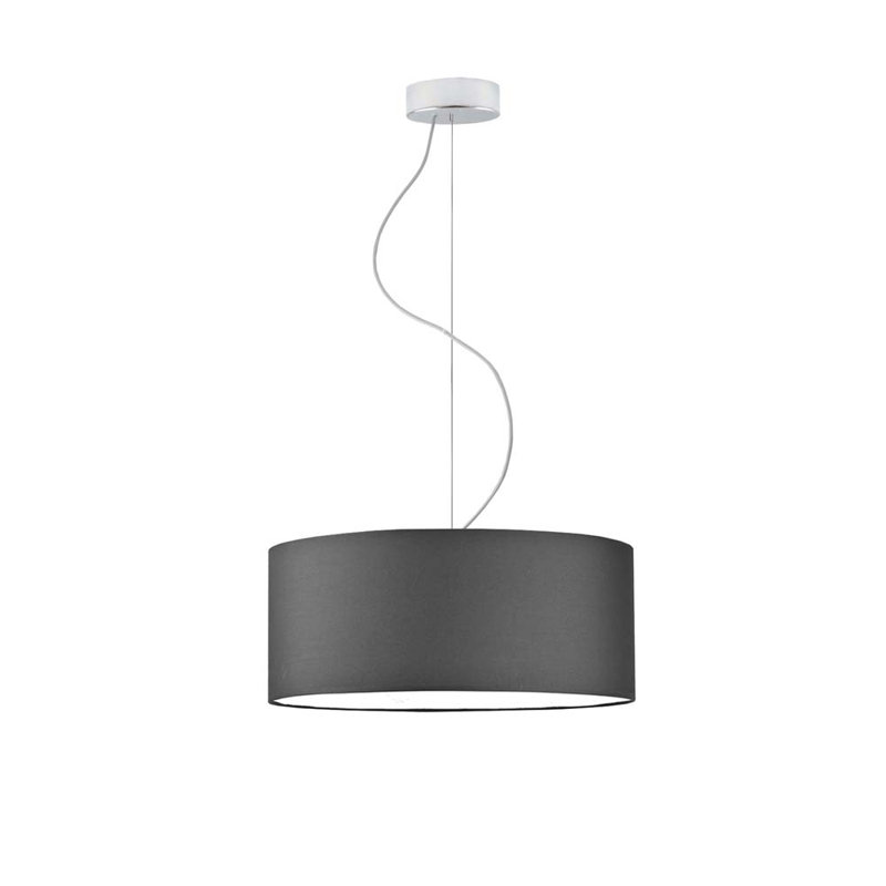 Aubryelle 3 - Light Drum Pendant, Chrome, Graphite, 120cm H x 40cm W x 40cm D