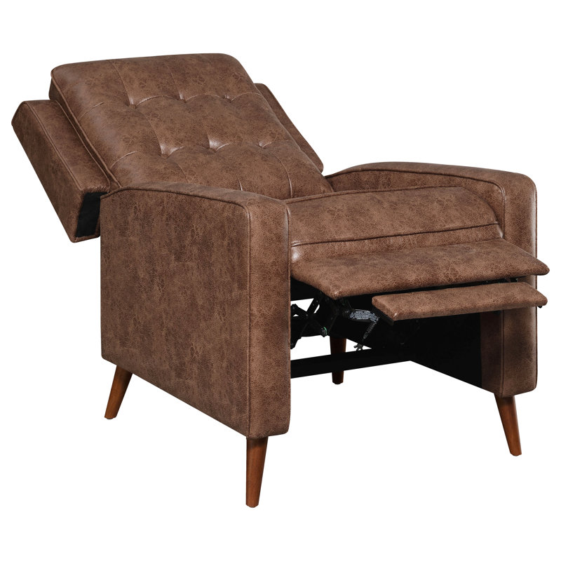 Fauteuil inclinable brun capitonné