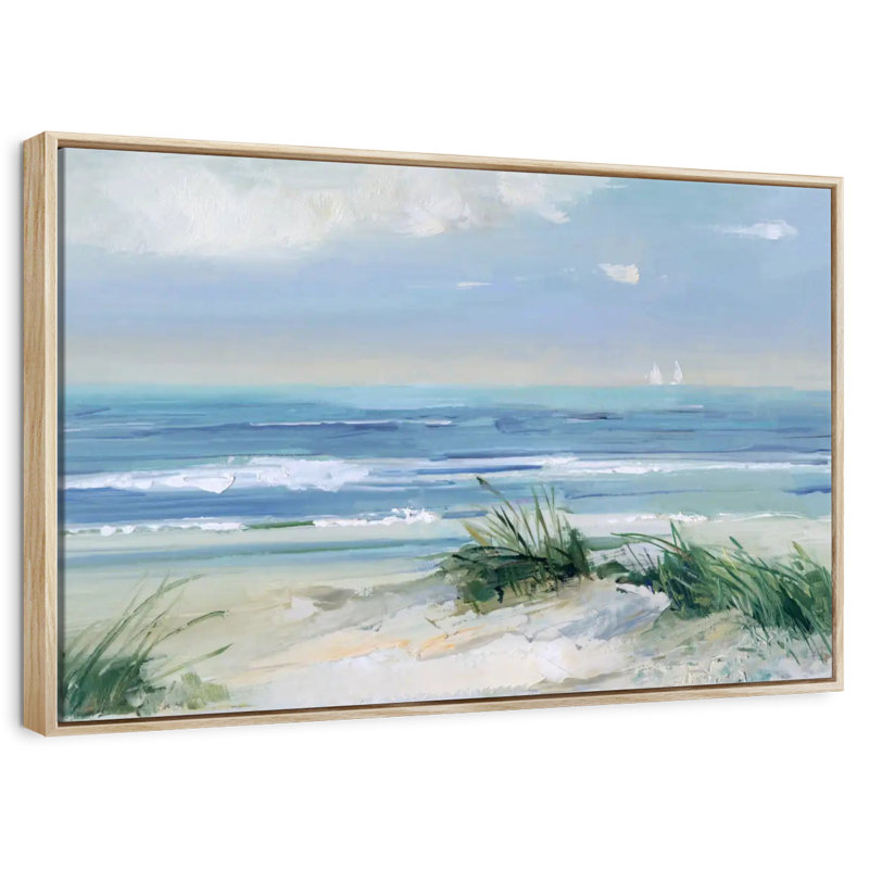 Brises côtières, Cadre flottant en bois naturel, 13 po x 9 po