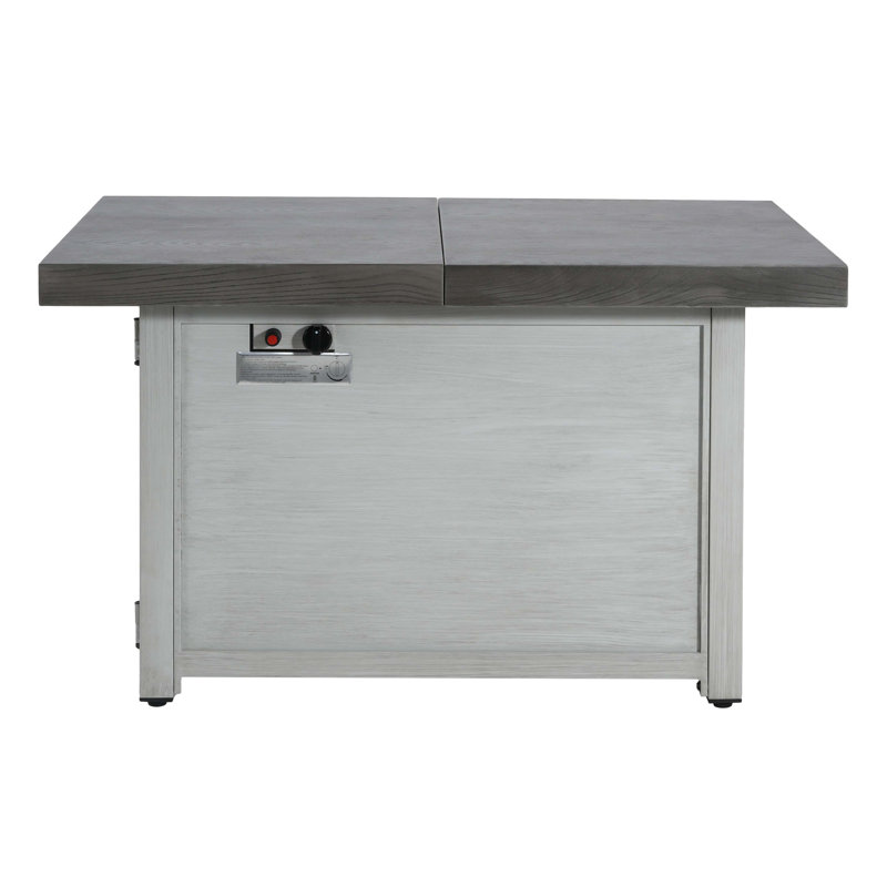 Extendable Rectangle Aluminum Alloy Fire Pit Table, 50,000BTU