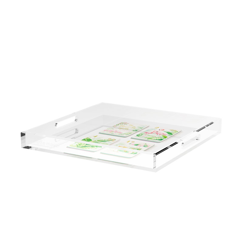 Mahjong Acrylic Decorative Tray, 18"W x 18"D x 2"H
