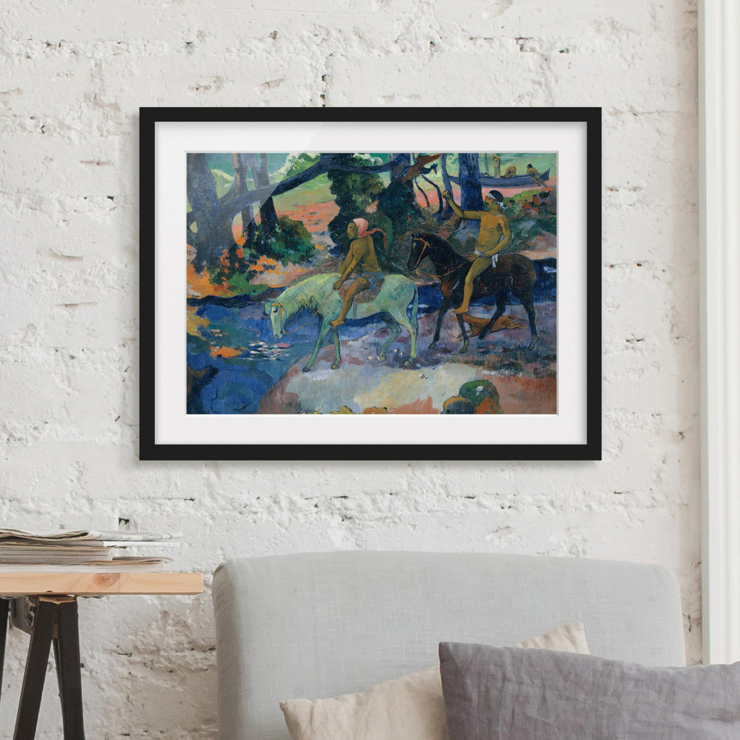 Gerahmtes Poster The Flight von Paul Gauguin