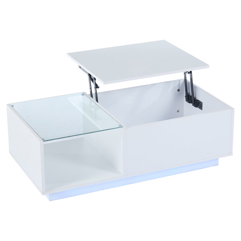 Lift Top Block Coffee Table with Storage