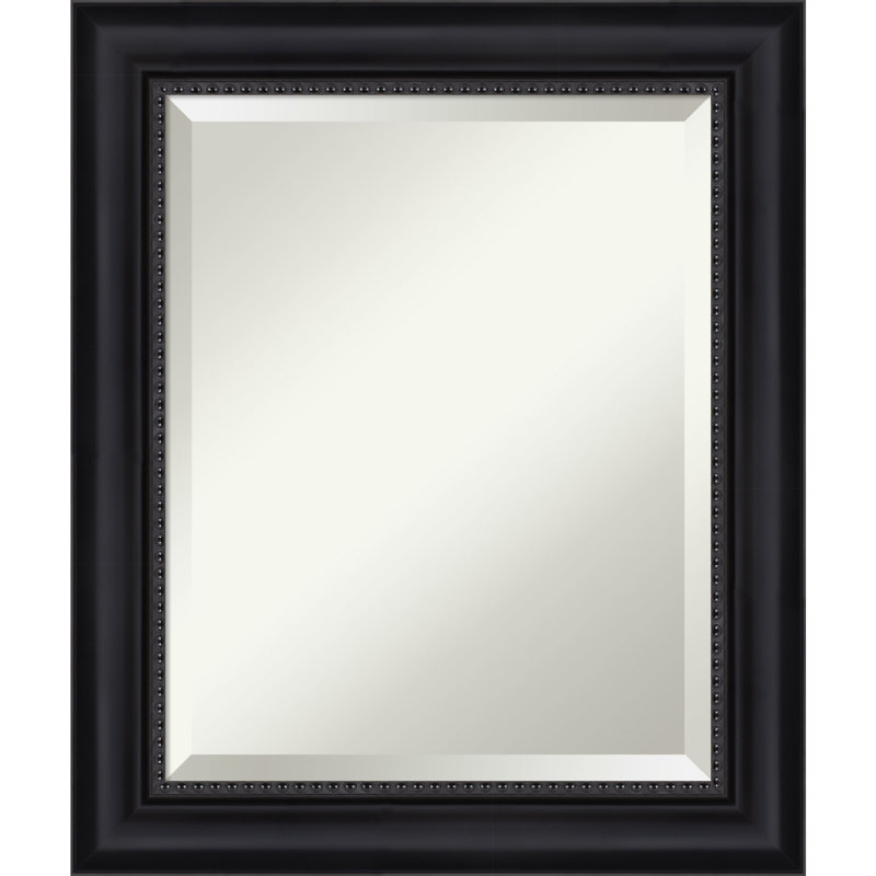 Miroir de salle de bain biseauté Vandeveer, Noir satiné, 24,88 po x 20,88 po