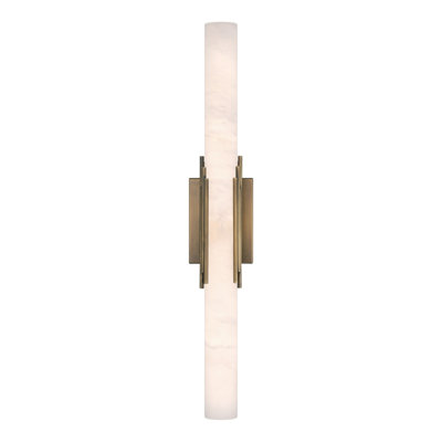Venna, Wall Sconce , Antique Brass, Alabaster