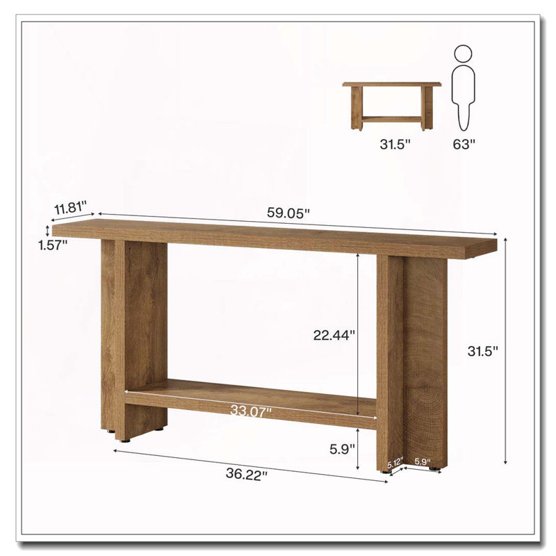 Double-Layer Storage Sofa Table