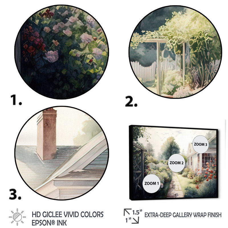 «Fresh Garden At The Country I», art mural sur toile, H 30 po x l 40 po x P 1,5 po, Cadre flottant noir