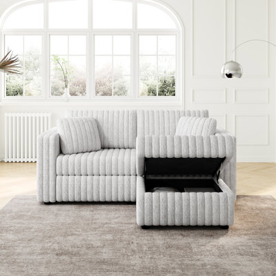 Gray 75.6" Modular With Hydraulic Feature. Exceptionally Relaxing & Fashionable. For Bedroom Living Space. 3, Metal Frame, Foam Filler. Microfiber Upholstery. Modern Elegance Mechanism. Extremely