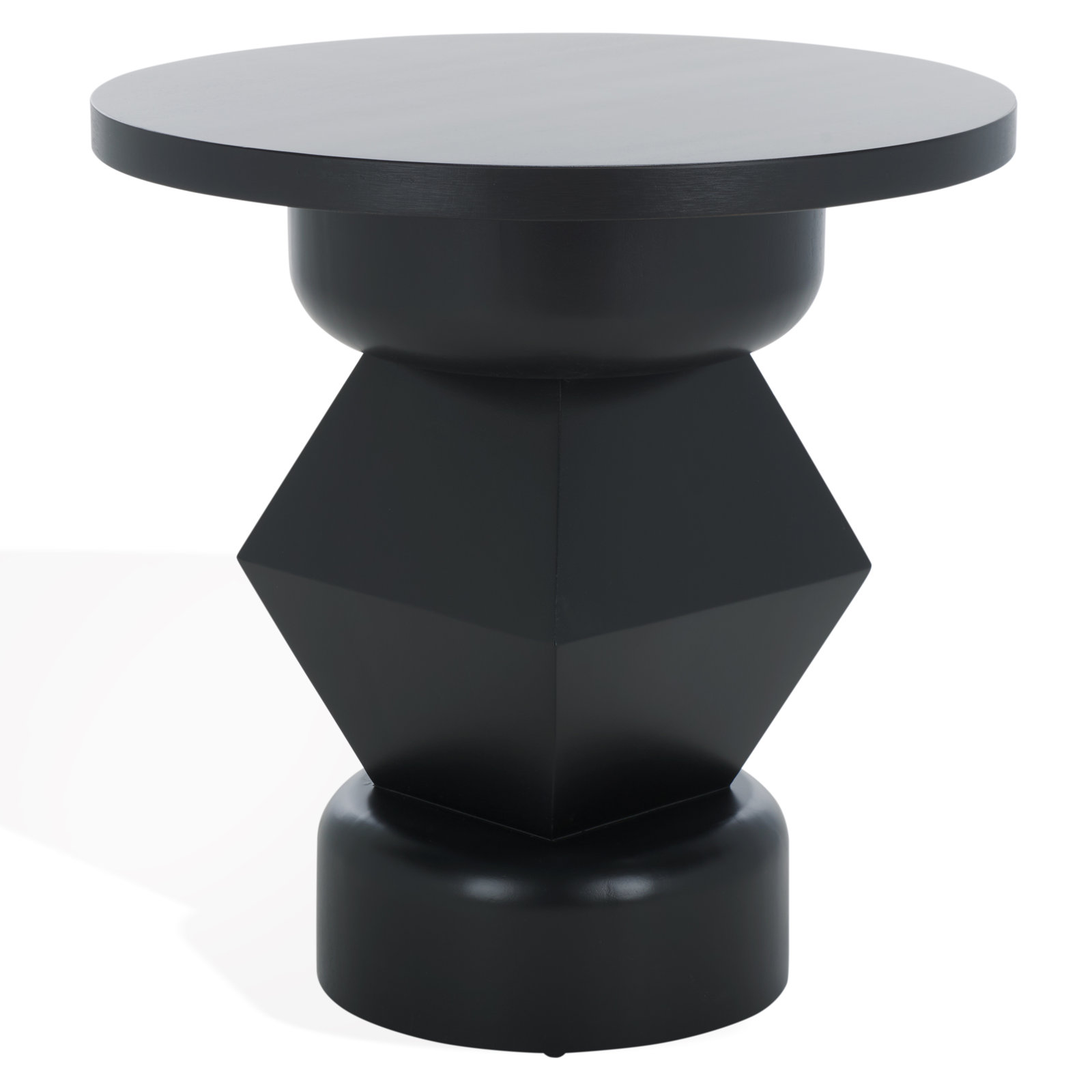 Claussen Round Wood Accent Table, Black