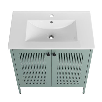 Meuble-lavabo autoportant avec lavabo en céramique