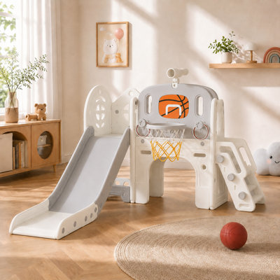 9 In 1 Toddler Slide, Kids Slide With Climber Outdoor Indoor Slide Playset