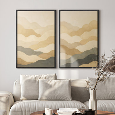 Framed Canvas Wall Art - Vintage Abstract Wall Prints for Bedroom