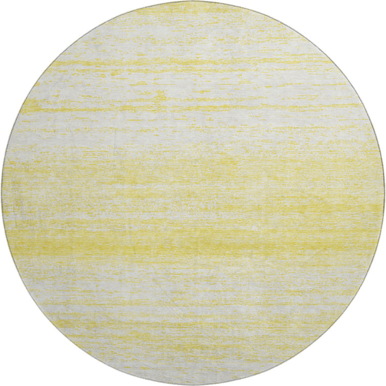 Premium Machine Washable Prisco Yellow Rug