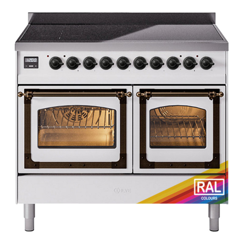 ILVE Nostalgie II Noblesse 40 inch Induction Range (Triple Glass Door, RAL), Burnished
