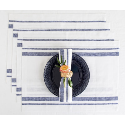 French Stripe - 100% Pure Linen Placemats