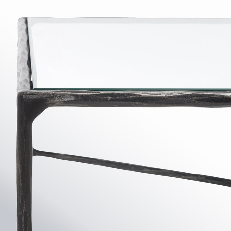 Ensemble de tables basses 3 pièces Evelynn, Transparent, Noir