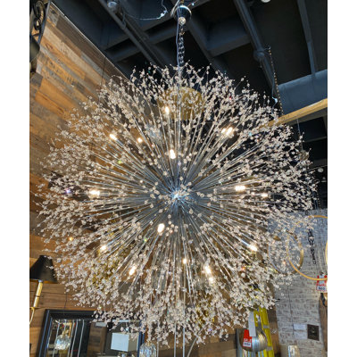 Luxury Crystal Starburst Chandelier 47" Large Modern Sputnik Sphere