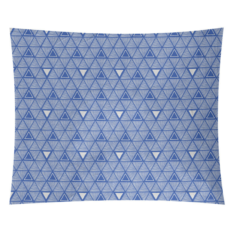 Tapisserie, H 27,5 po x l 37,5 po, Bleu/blanc