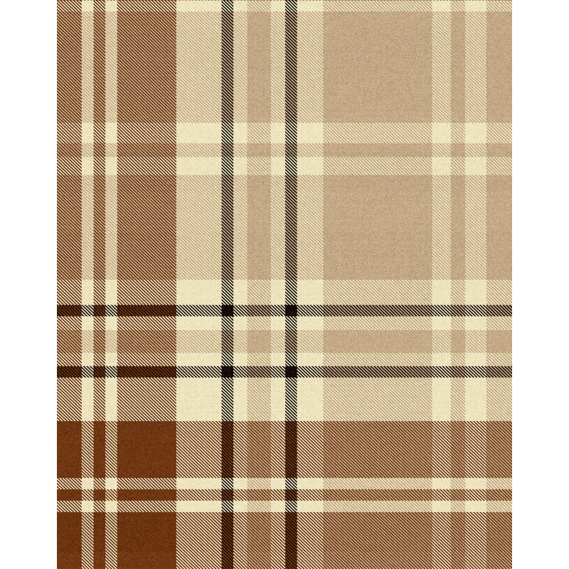 Woodstock Lifestyle Plaid Wallpaper Roll, Brown/Taupe