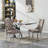 Modern 68.11" Faux Marble Dining Table Set , White Marble Dining Table with Velvet Dining Chairs, Dining Room Table and Chairs Set, Luxury Dining Table Set for Kitchen Dining-975803931-975803929-975803928