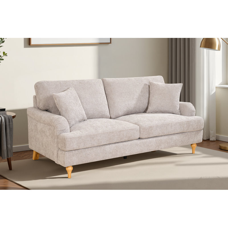 Elmeta 3 Seater Chenille Sofa, Grey Chenille, 3