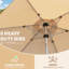 Parasol de table d'extérieur 7,5 pi - beige, construction Water 6, pour patio, piscine, jardin, protection contre le soleil, imperméable, cadre avec 6 nervures, cour arrière, jardin, terrasse