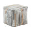 Repose-pieds carré en tissu, base antidérapante, support de poids 300 lb, multicolore, pouf rembourré 16 po x X, capacité 300 lb, 16 x 16 x 16 po