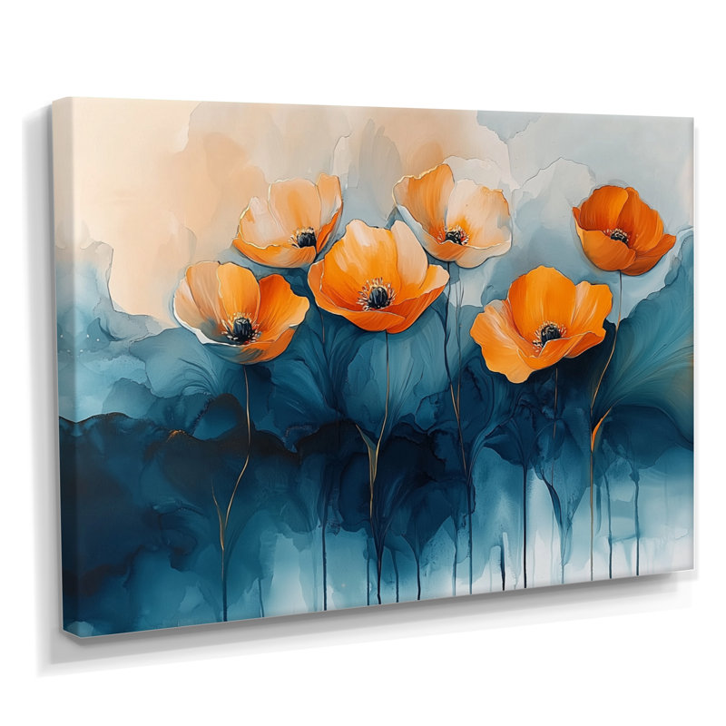 Aquarelle de fleurs de renoncule, rivière I - Renoncule, art mural, H 30 po x l 40 po, Toile tendue, Ne s’applique pas