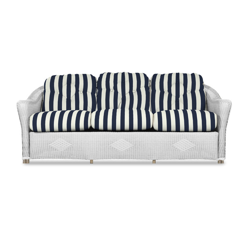 Reflections Outdoor 3 - Seat Patio Sofa, White, Demo Oatmeal