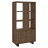 Rodger Walnut 3-Shelf Cabinet Bookcase