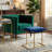 Daija Blue Velvet Upholstered Ottoman