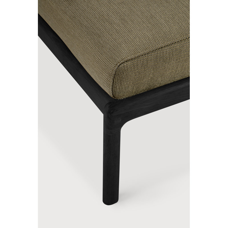 Jack outdoor footstool, Green, Varnished Teak Black