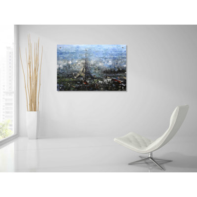 «Blue Paris» par Mark Lague, art mural en verre acrylique