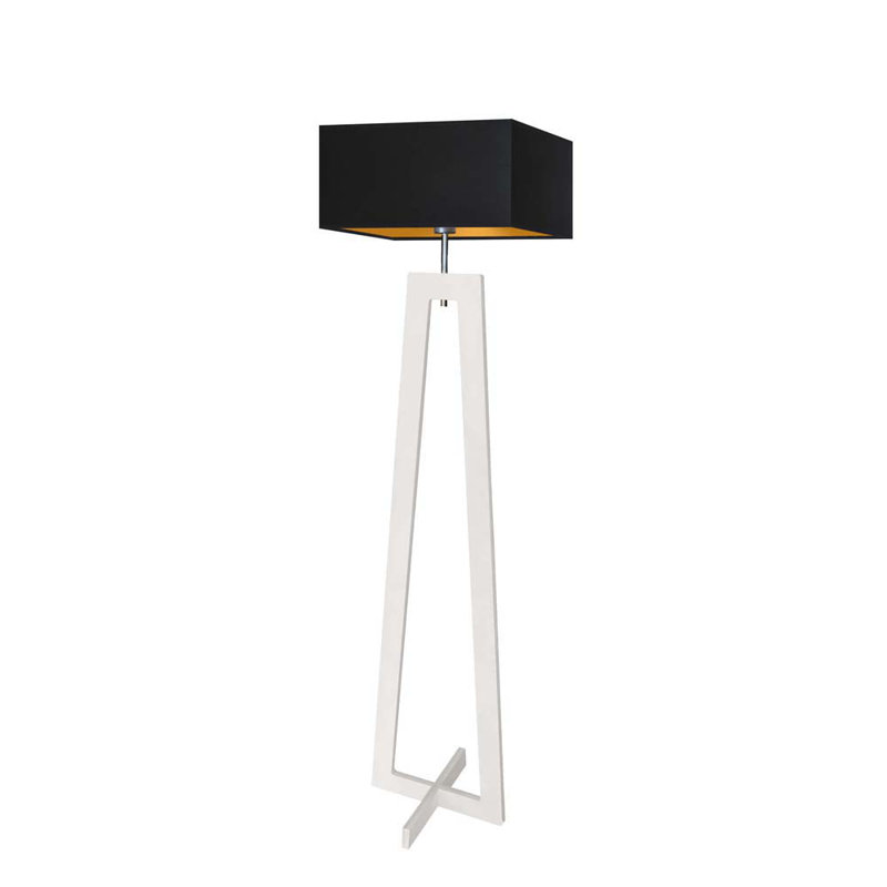 Aissatou 138cm Column Floor Lamp, White, Black