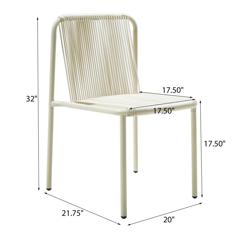 Chaises de salle à manger Zechariah, Blanc