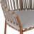 Set Of 2 Outdoor Patio Barstool, Metal Rope Teak Finished Frame With Beige Cushion