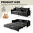 81.9" King Pull Out Sofa Bed,3-in-1 Convertible Sofa Bed with 3 Pillows & Golden Accent Detail Design, Modern Velvet 3-Seater Couch-146061940