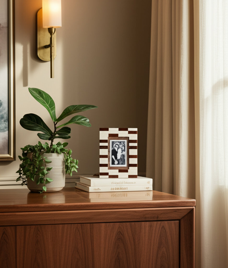 Geometric Cutout Picture Frame, 4" W x 6" H