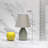  Nauru 9.45in Gray Petite Oblong Ceramic Table Lamp with Matching Tapered Fabric Shade-666210770