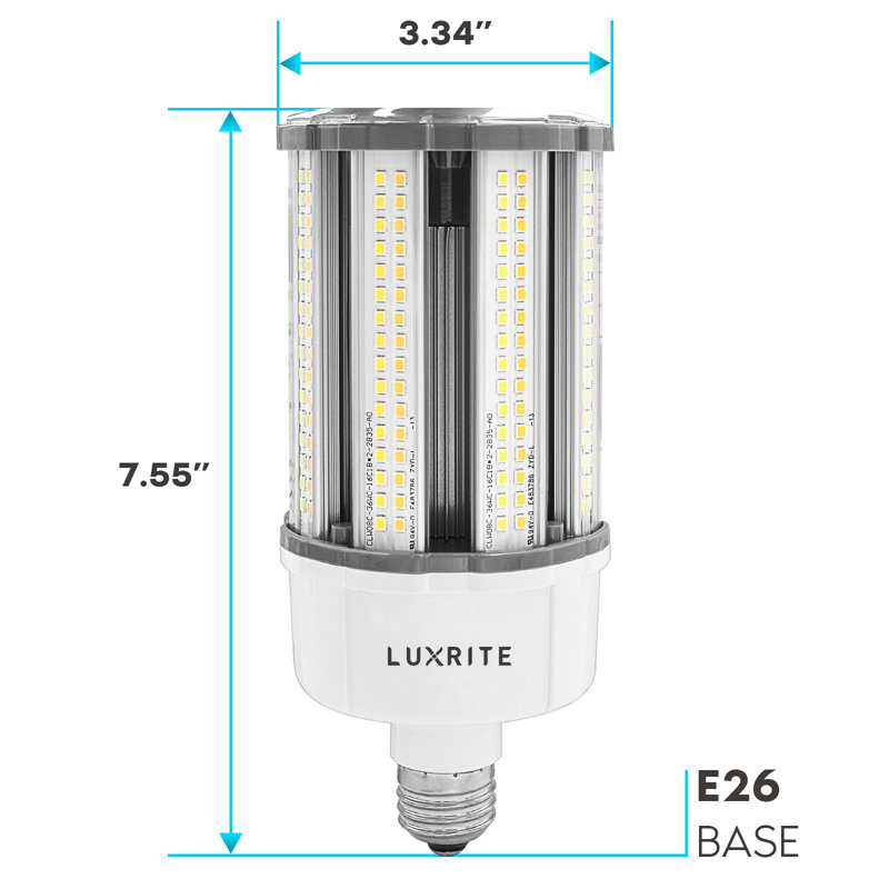 36 watts, ampoule DEL à intensité variable non réglable à intensité variable, E26 / culot moyen (standard)