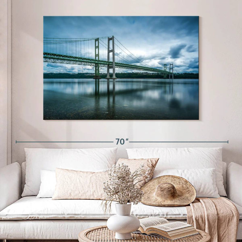 Lilie nuageux, pont Tacoma Narrows, H 34 po x l 51 po