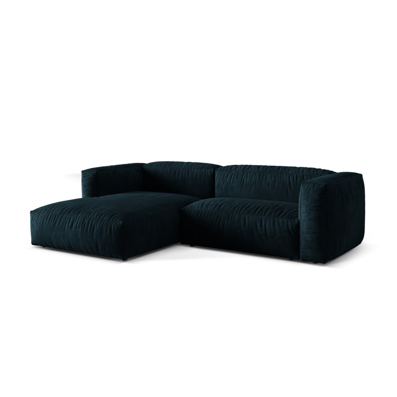 Bedar 2 Seater Velvet Corner Sofa , Deep Petrol
