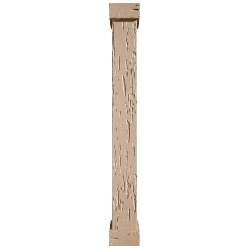 Enveloppe de colonne carrée Timberthane, H 96 po x l 8 po x P 8 po, Standard standard et base, Cyprès Pecky